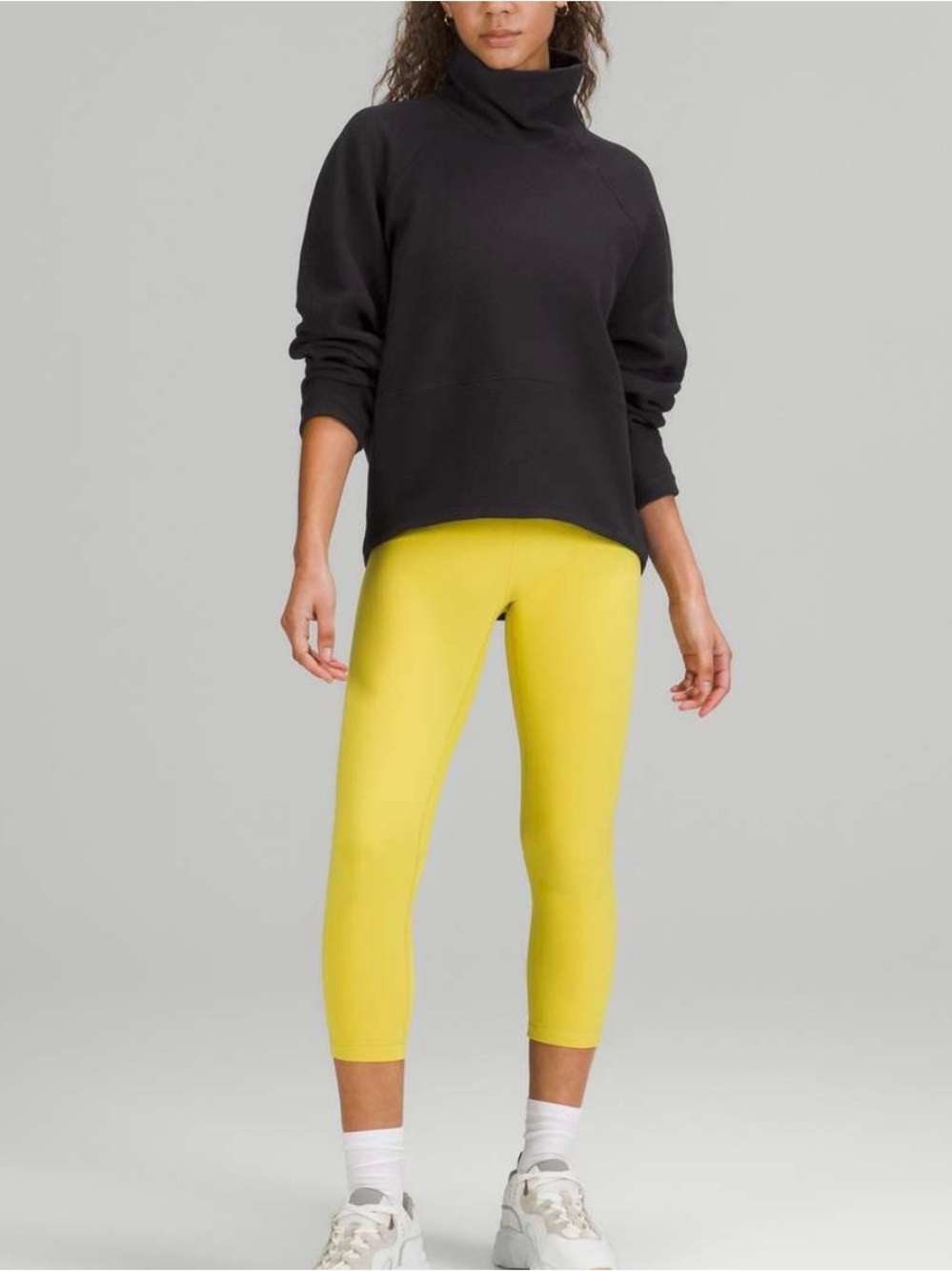 🦋 Lululemon| NAT Textured Funnel-Neck Pullover Black Size 6 LW3FF9S